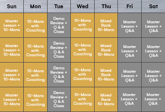 Table Schedule/Timing
